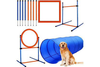 Close-up of dog agility tunnel made from tear-resistant fabric