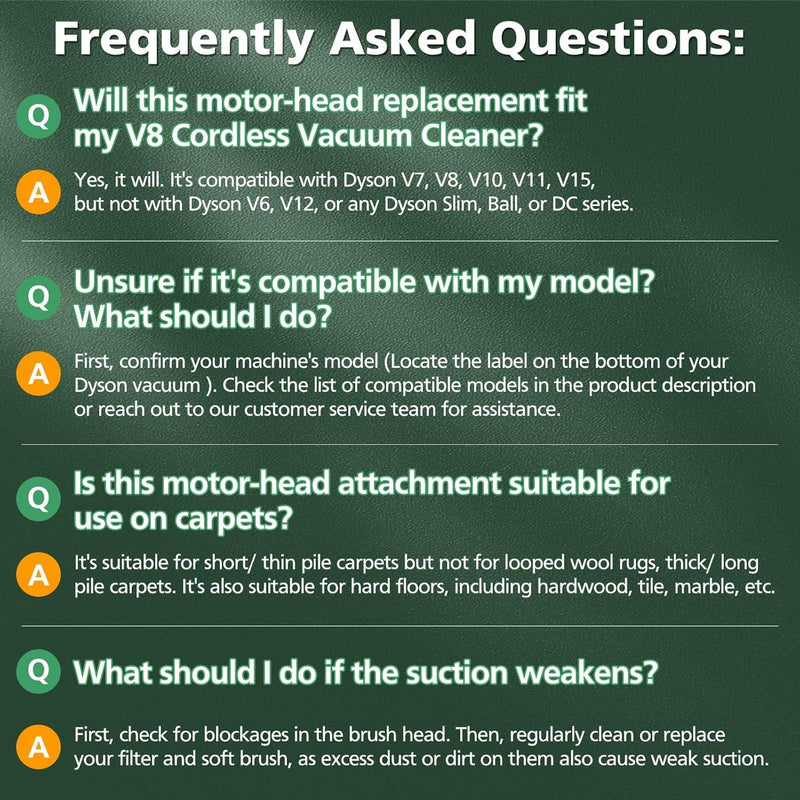 Soft Roller Cleaner Head for Dyson Cordless Stick Vacuum Cleaner V7 V8 V10 V11