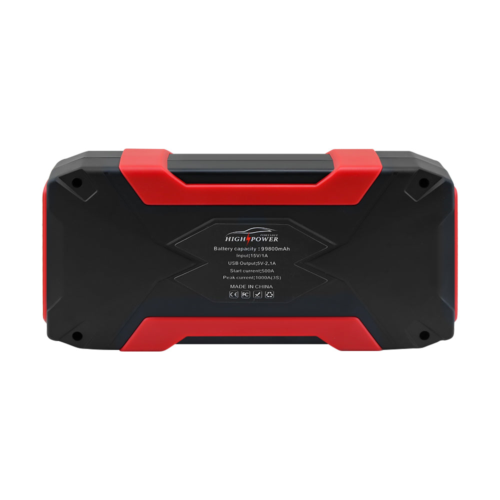 Built-in torch on car jump starter illuminated in dark