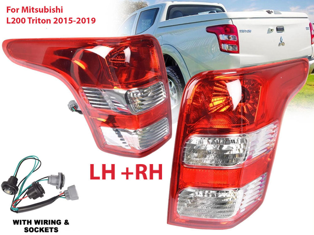 Rear view of Mitsubishi L200 Triton tail lights installed