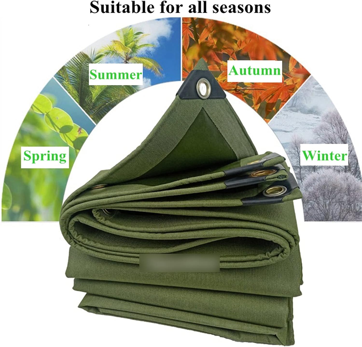 Heavy duty tarpaulin tarp with anti-rust buttonholes close up