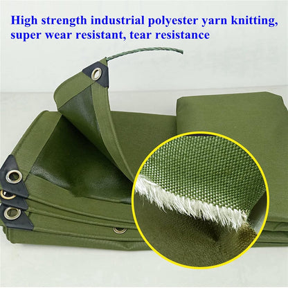 Heavy duty tarpaulin tarp with anti-rust buttonholes close up