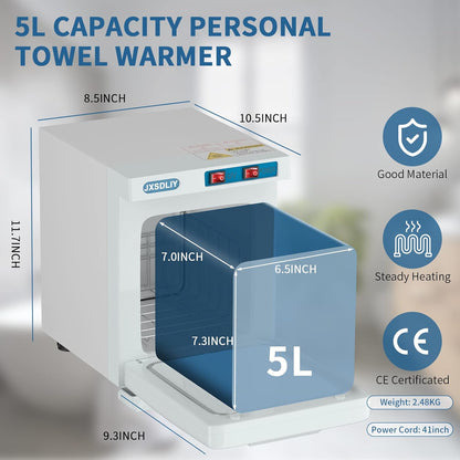 Towel warmer cabinet with UV light feature for sterilising