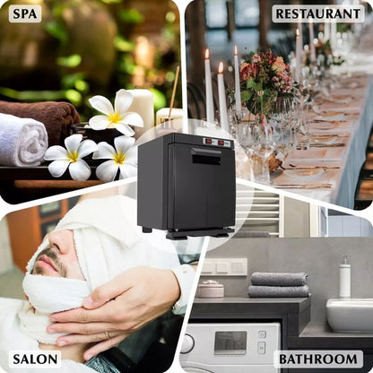 Towel warmer steriliser with door handle detail