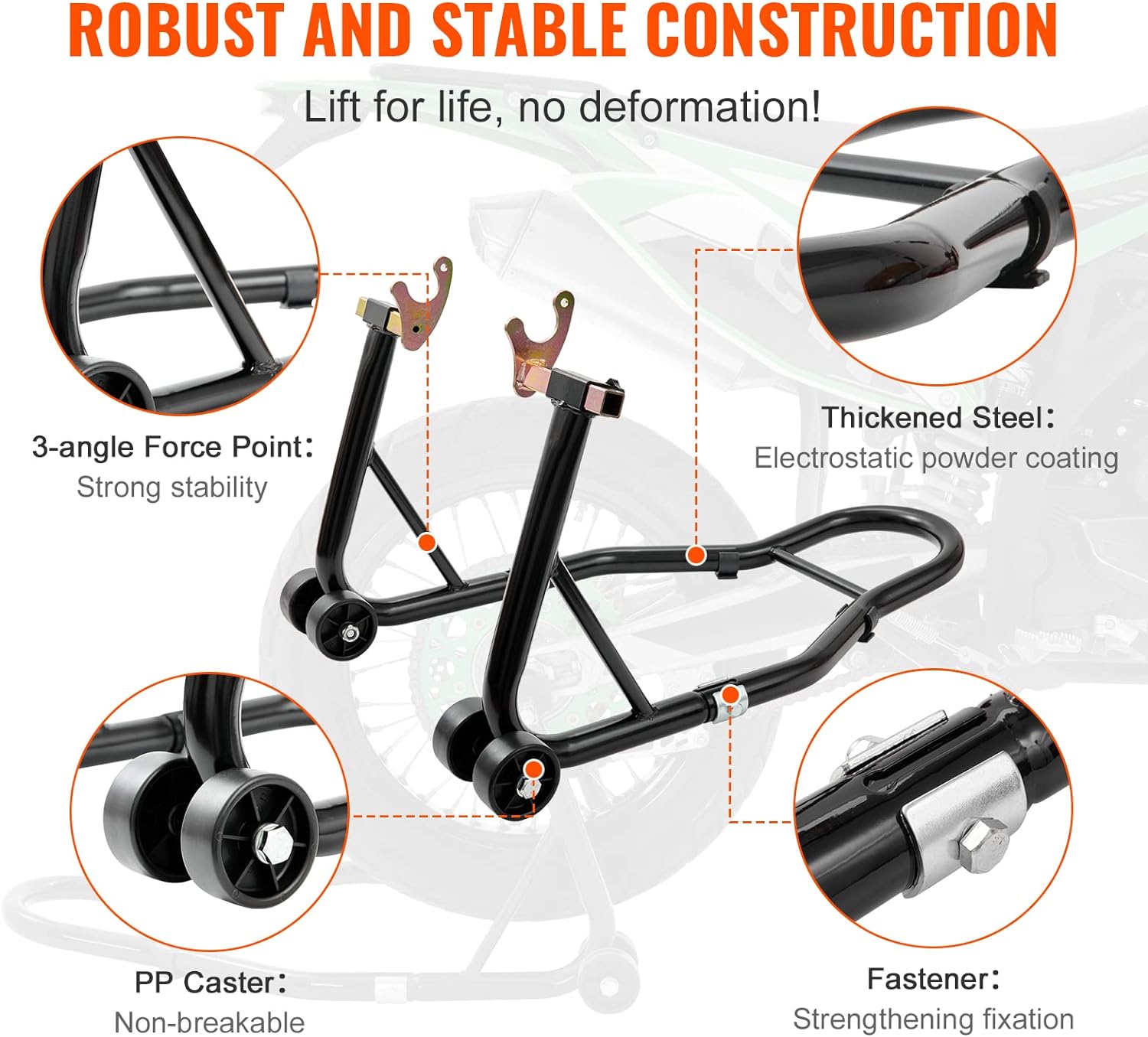 Assembly guide included with motorcycle rear wheel stand