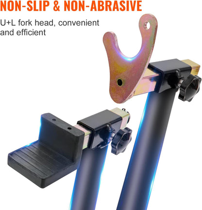 Motorcycle stand frame with triangular force points for stability