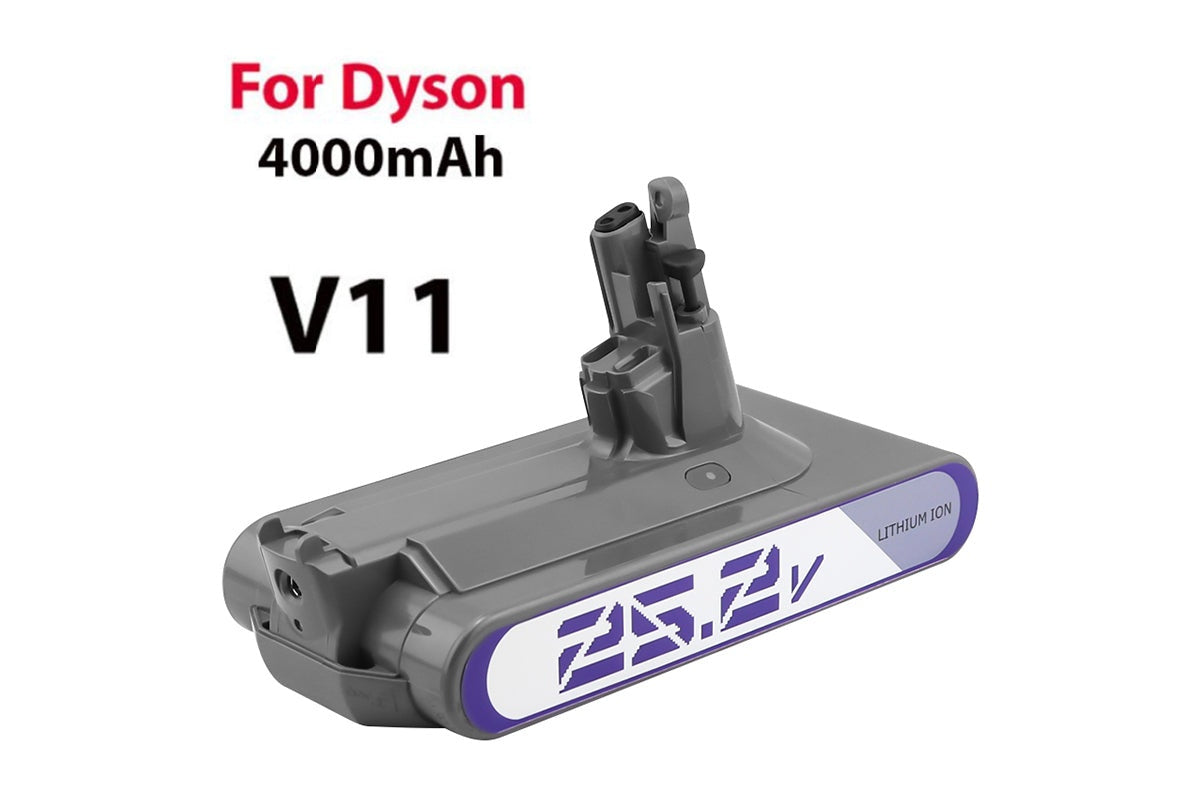 Close-up of Dyson V11 battery with 4000mAh capacity label
