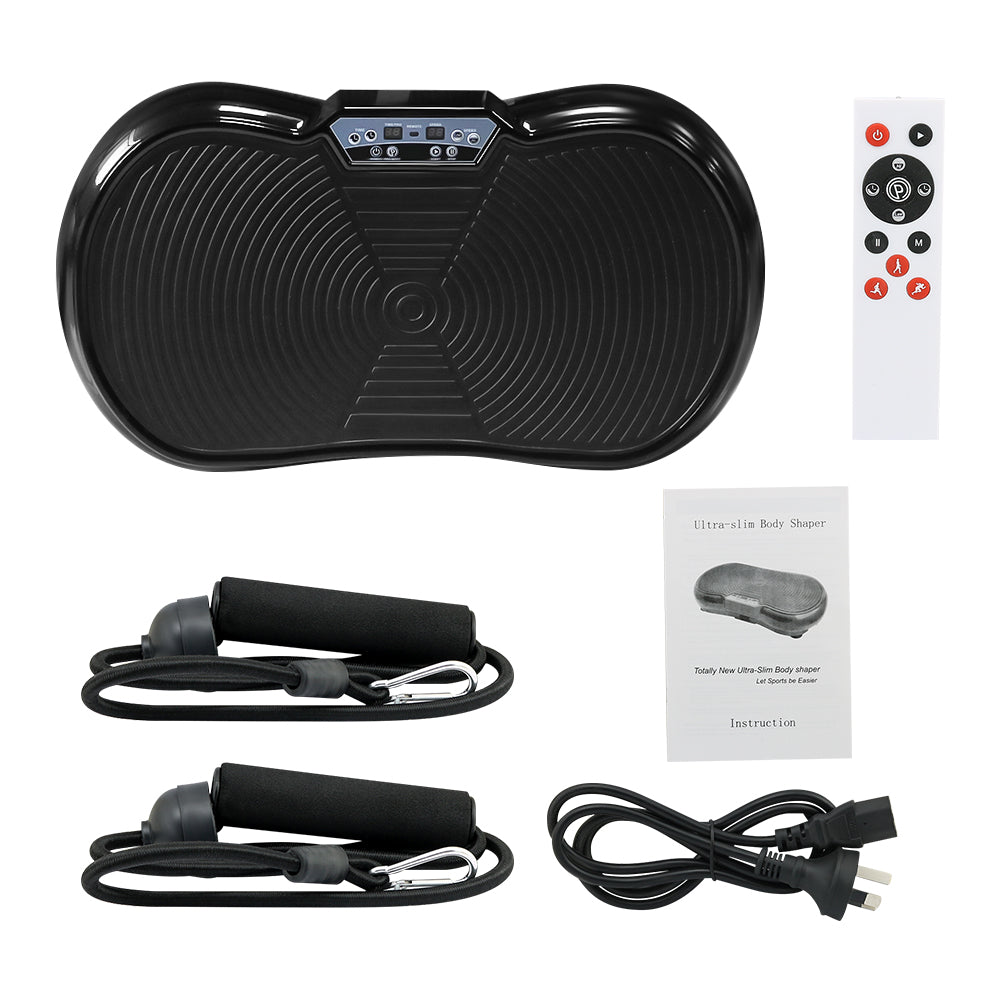 LED display console on vibration plate showing speed and timer