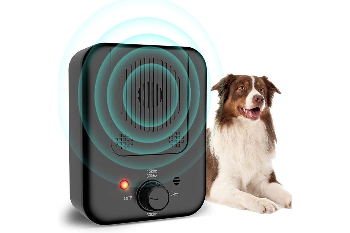 Side angle of Anti Bark Dog Trainer highlighting waterproof ABS casing