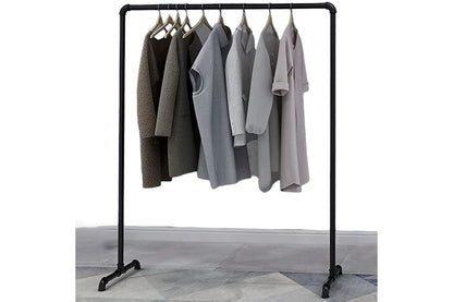 Side view of clothes wardrobe organiser highlighting sturdy metal tubes