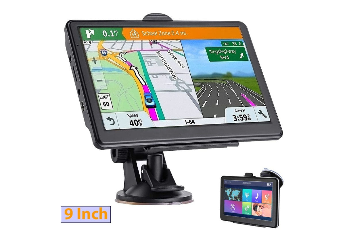 Close up of car GPS navigation touchscreen display