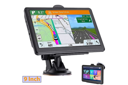 Close up of car GPS navigation touchscreen display