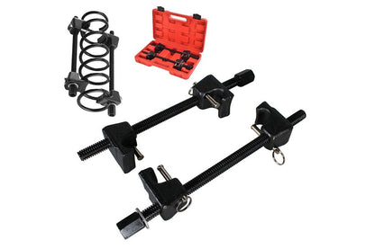 Close up of coil spring compressor jaws with 380mm opening