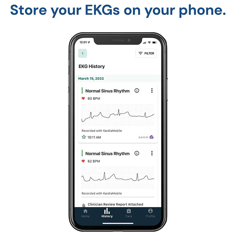 KardiaMobile heart monitor resting on a wooden table in NZ home