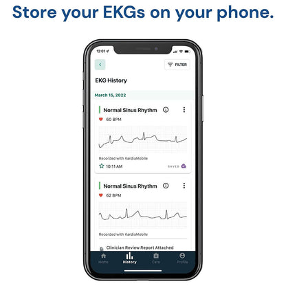 KardiaMobile heart monitor resting on a wooden table in NZ home