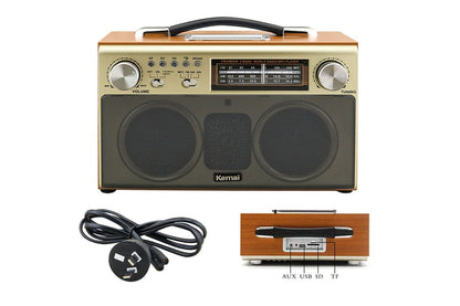 Side angle of FM radio speaker Bluetooth with metal tweeter