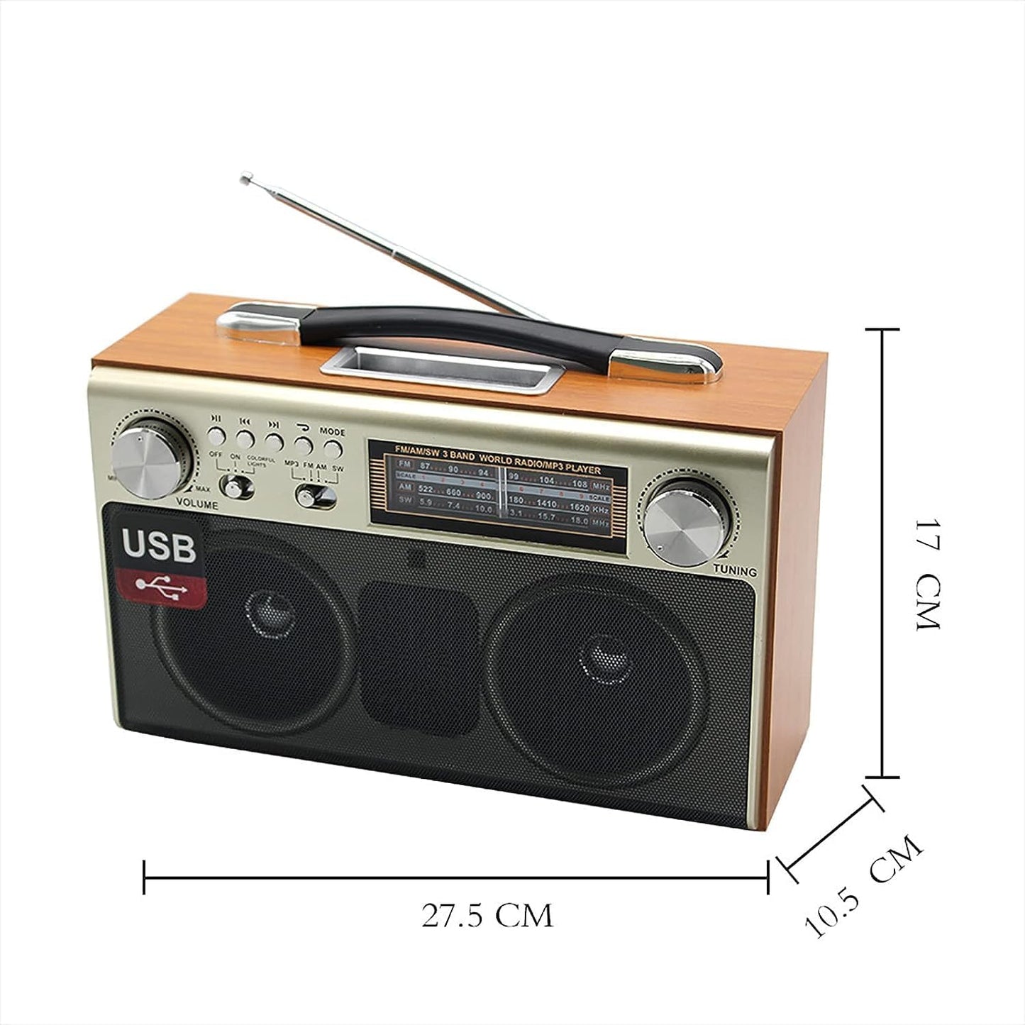 FM radio speaker Bluetooth playing music via SD card slot