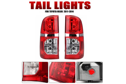 Close up of Toyota Hilux tail light lens in red colour