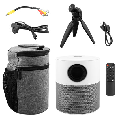 Mini LED projector projecting clear 1080P image on white wall
