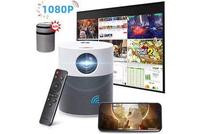 Side angle of Mini LED projector highlighting HDMI and USB ports