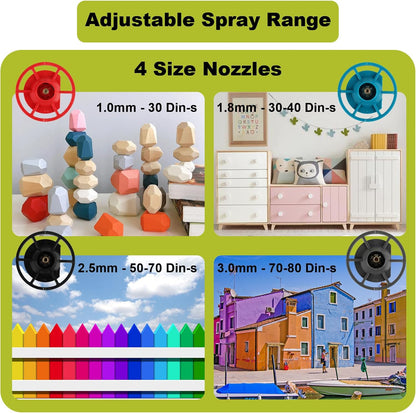 Electric paint sprayer cordless showing adjustable spray pattern dial