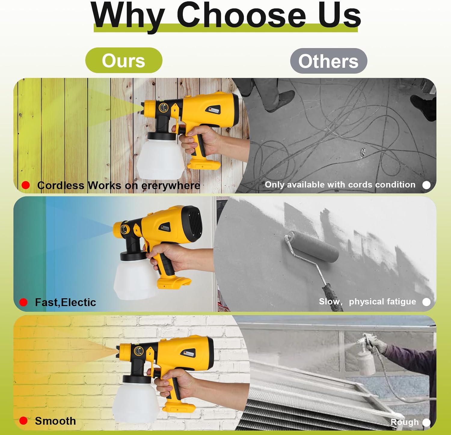 Electric paint sprayer cordless showing paint container attachment