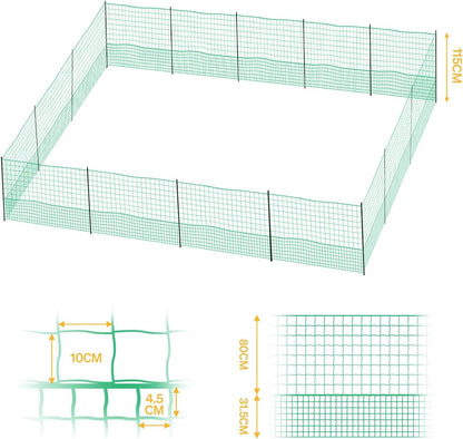 12M Chicken Fence Hen Poultry Coop Farm Runs Mesh Cage Net Habitat Safe House Pen