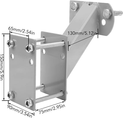 Trailer spare tyre carrier demonstrating raised design for ground clearance