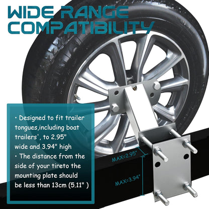 Rustproof trailer spare tyre carrier with waterproof galvanised finish