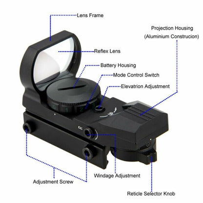 Green Dot Sight Tactical Holo 4 Reticle mounted on rifle rail