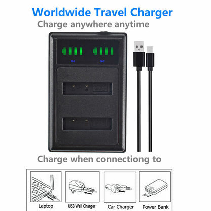 Side view of black Sony NP-BD1 battery charger with cable