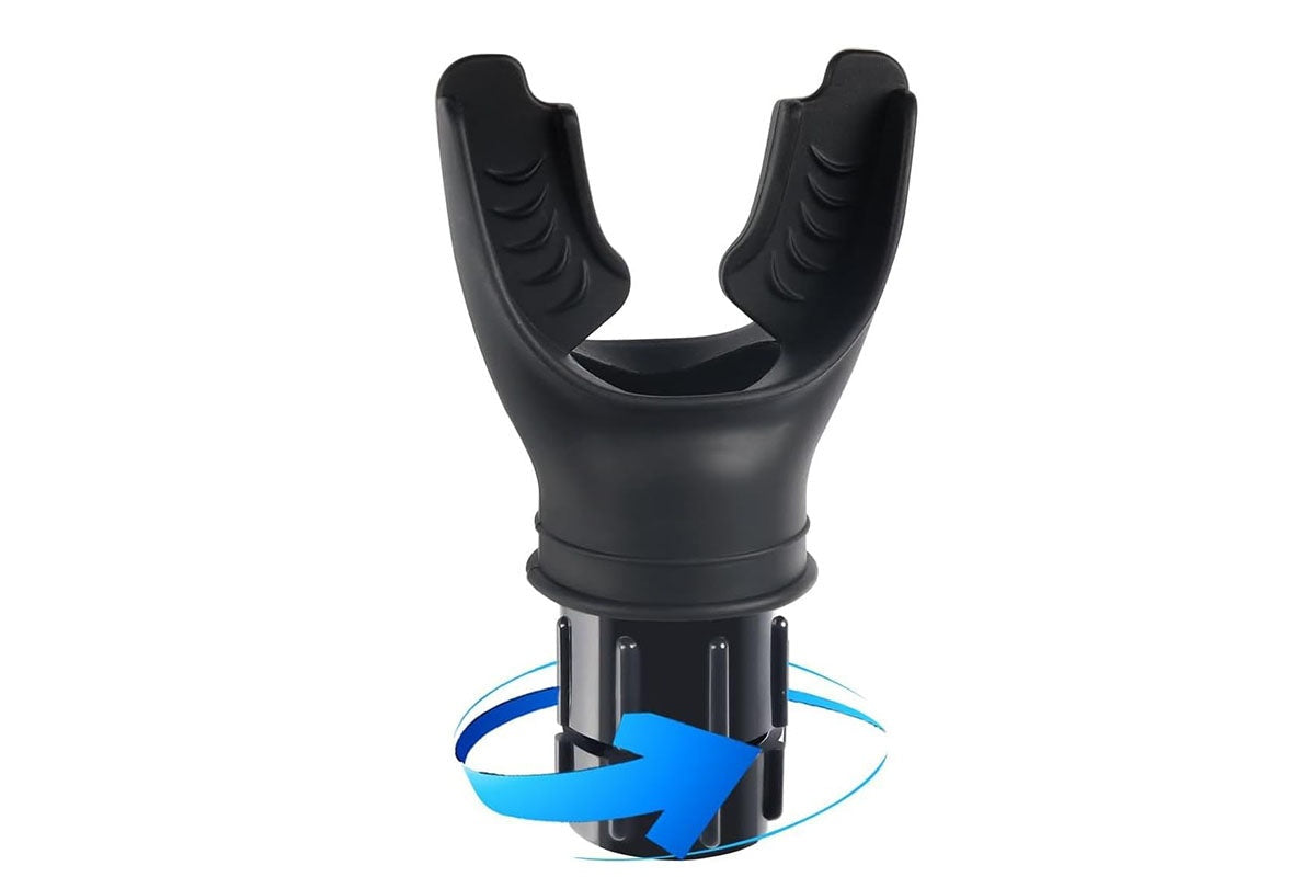 Close up of adjustable resistance valve on breathing trainer
