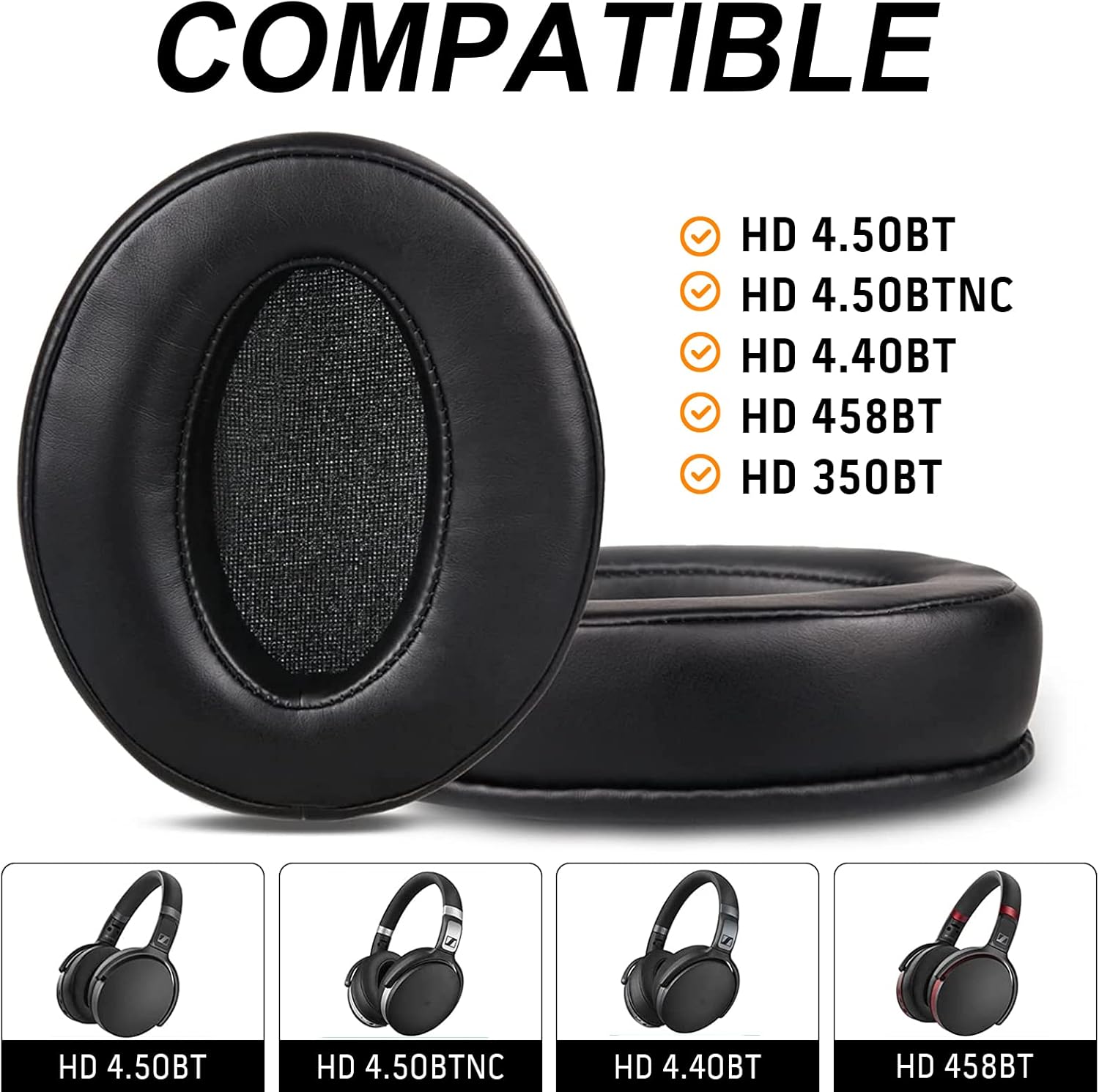 Replacement ear pads cushions restoring comfort to Sennheiser HD 450