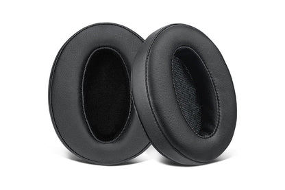 Close-up of black replacement ear pads cushions for Sennheiser HD 450