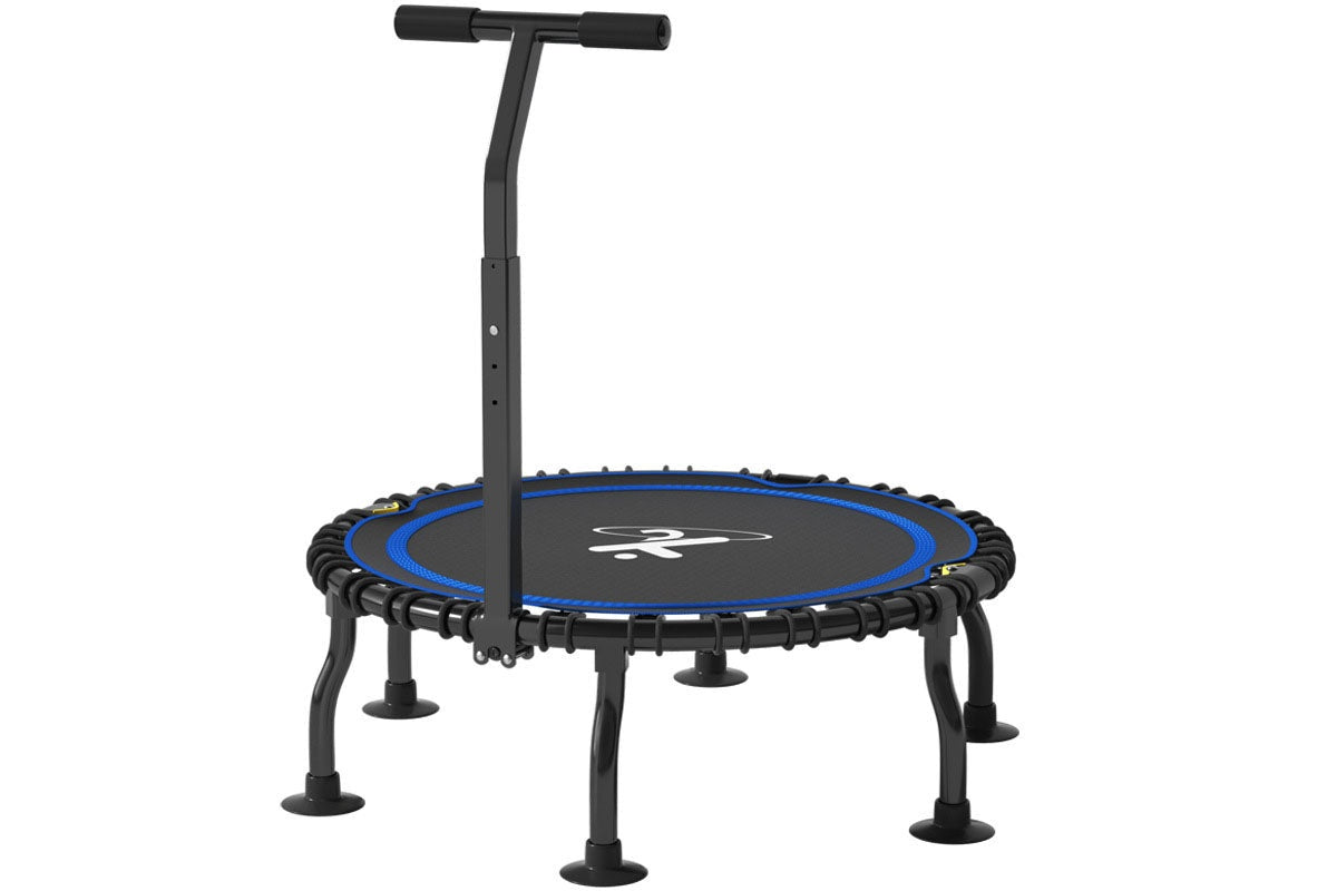 Close up of trampoline rebounder black jumping mat with PP fabric