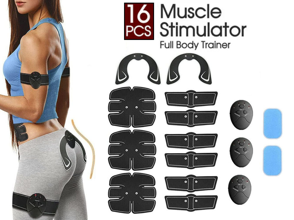 Electric muscle stimulator with six mode settings for fitness training