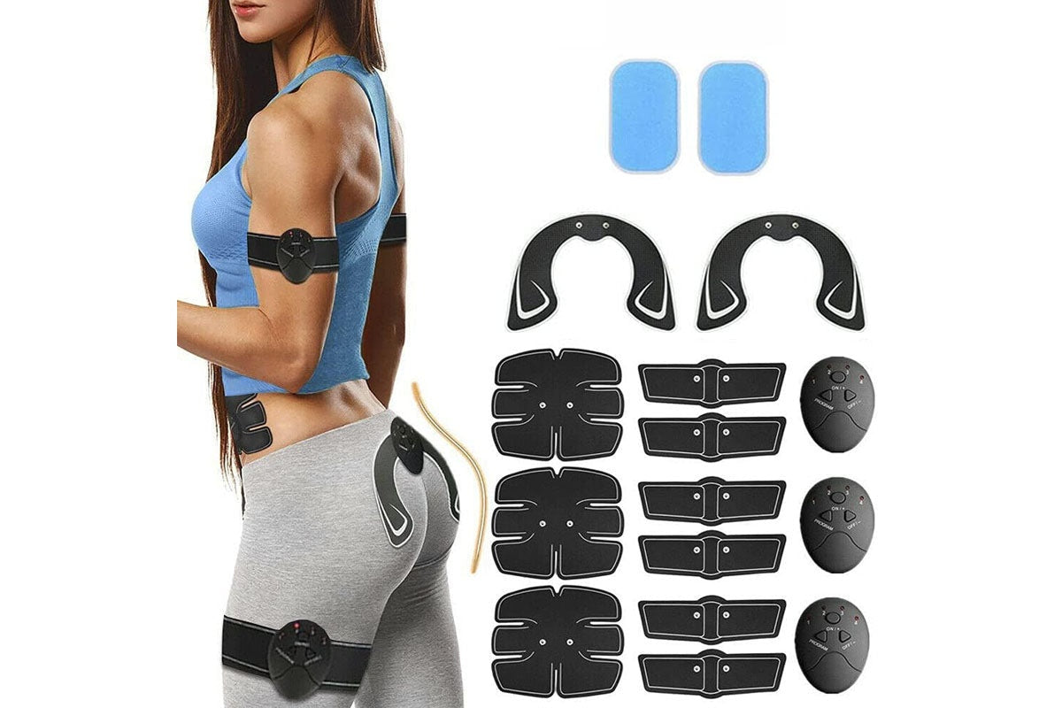 Close up of abdominal machine muscle stimulator pads for body exercise