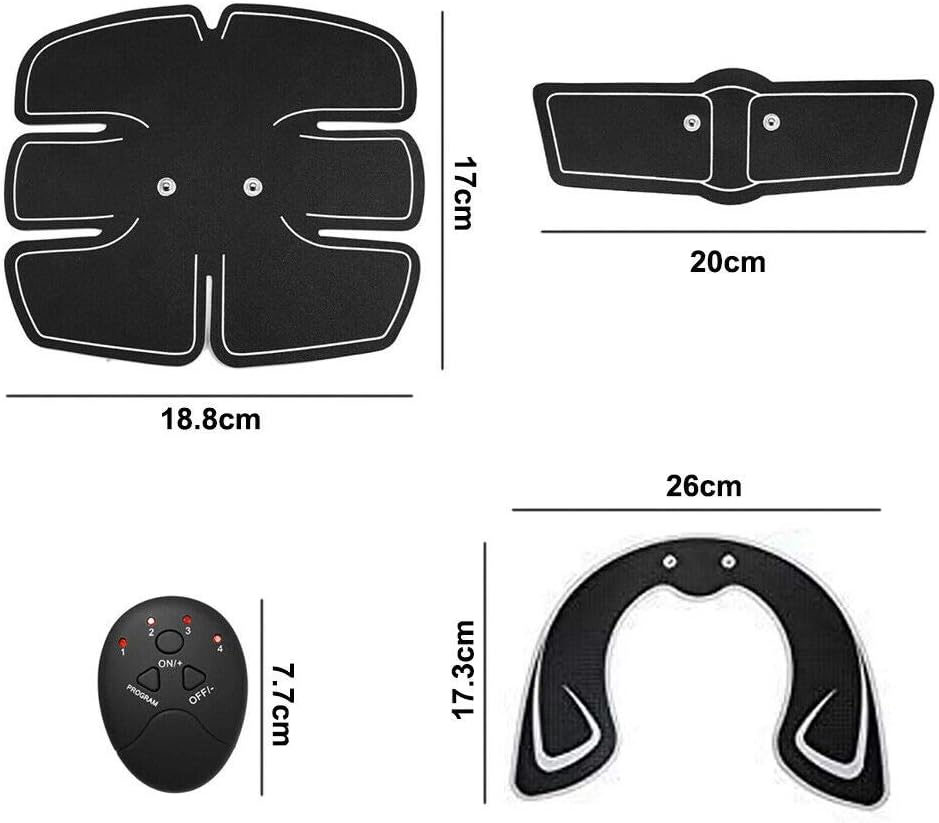 Hip trainer sticker detail on abdominal muscle stimulator