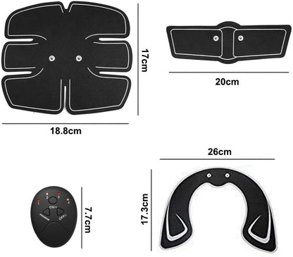 Hip trainer sticker detail on abdominal muscle stimulator