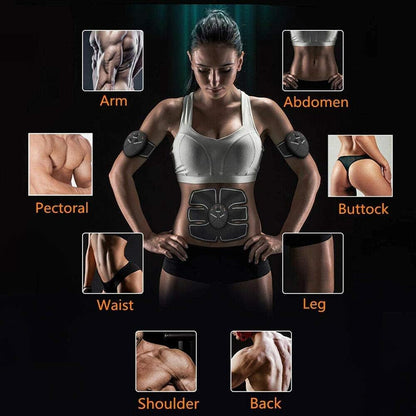 Muscle stimulator pads sized for abdomen and hips
