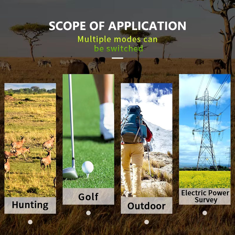 Golf range finder with strap attached for easy carrying
