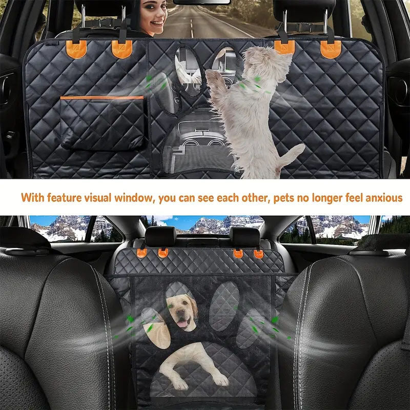 Close up of non-slip backing on dog car seat cover