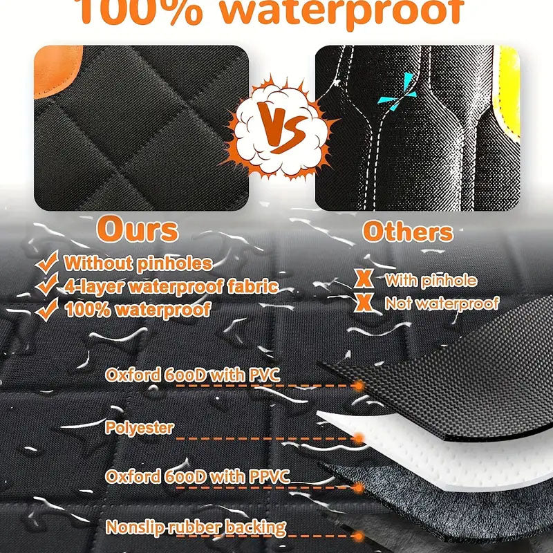 Dog car seat cover with storage pockets for toys and food