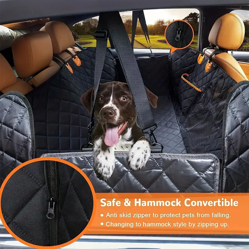 Durable polyester material of dog car seat cover in grey colour
