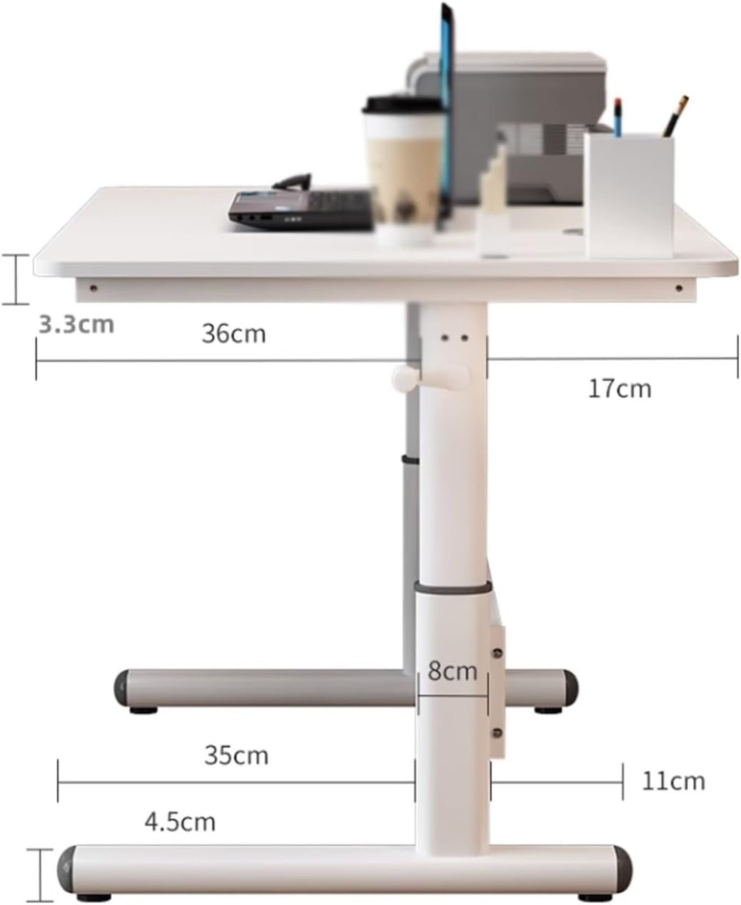 Height adjustable desk 120CM used as laptop stand in home office