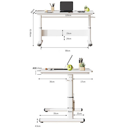 Height adjustable desk table in modern NZ home office