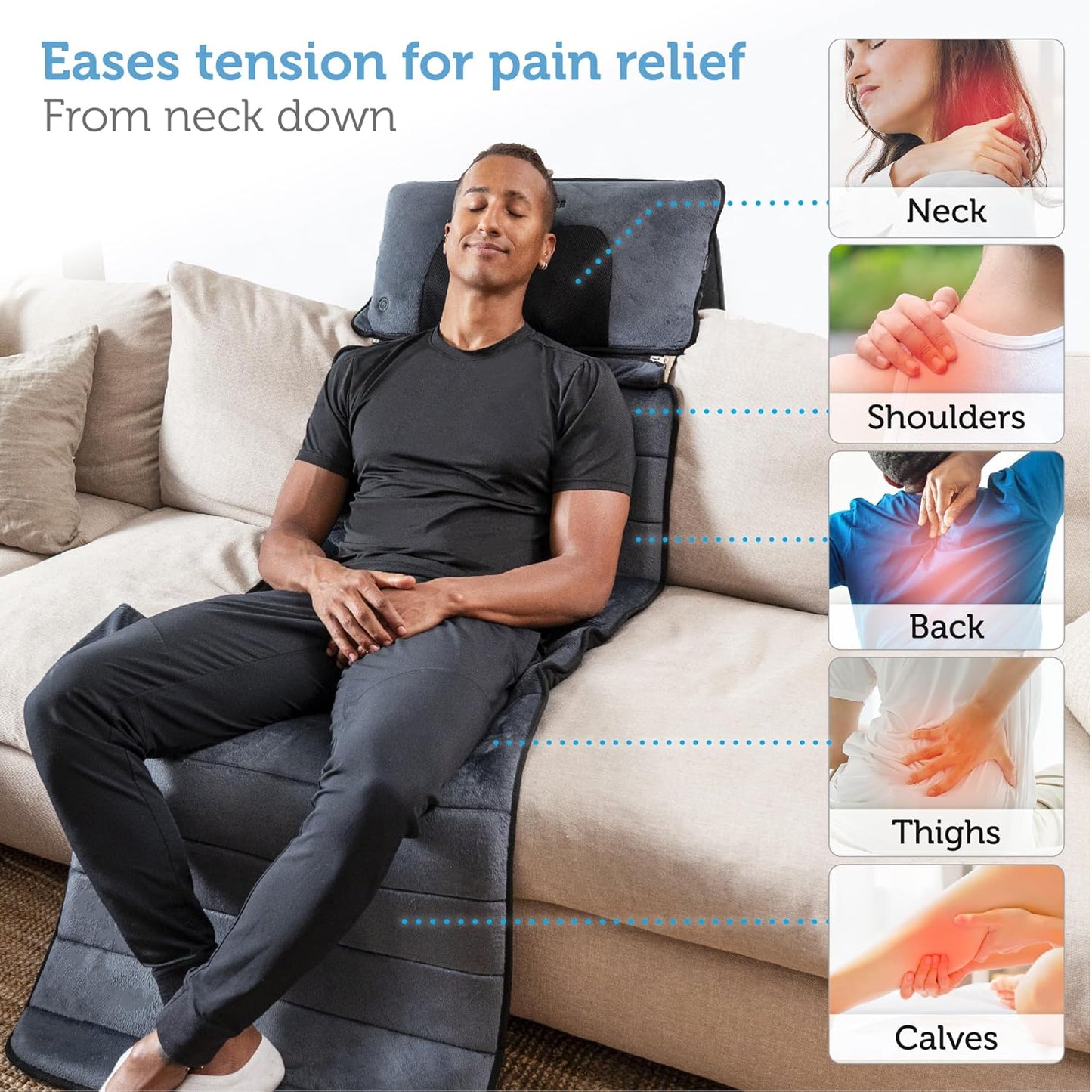 Remote control for massage mattress with easy to use buttons