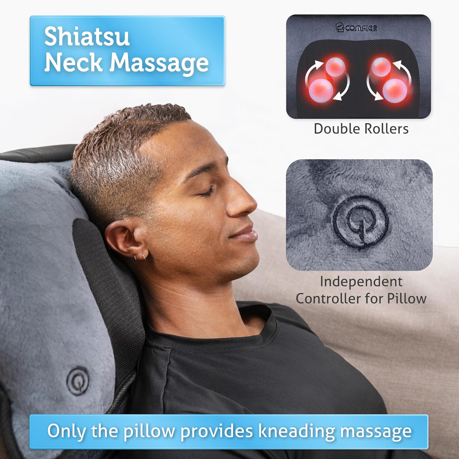 Detail of soft plush fabric covering massage mattress