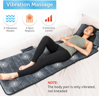 Massage mattress showing adjustable shiatsu neck pillow position