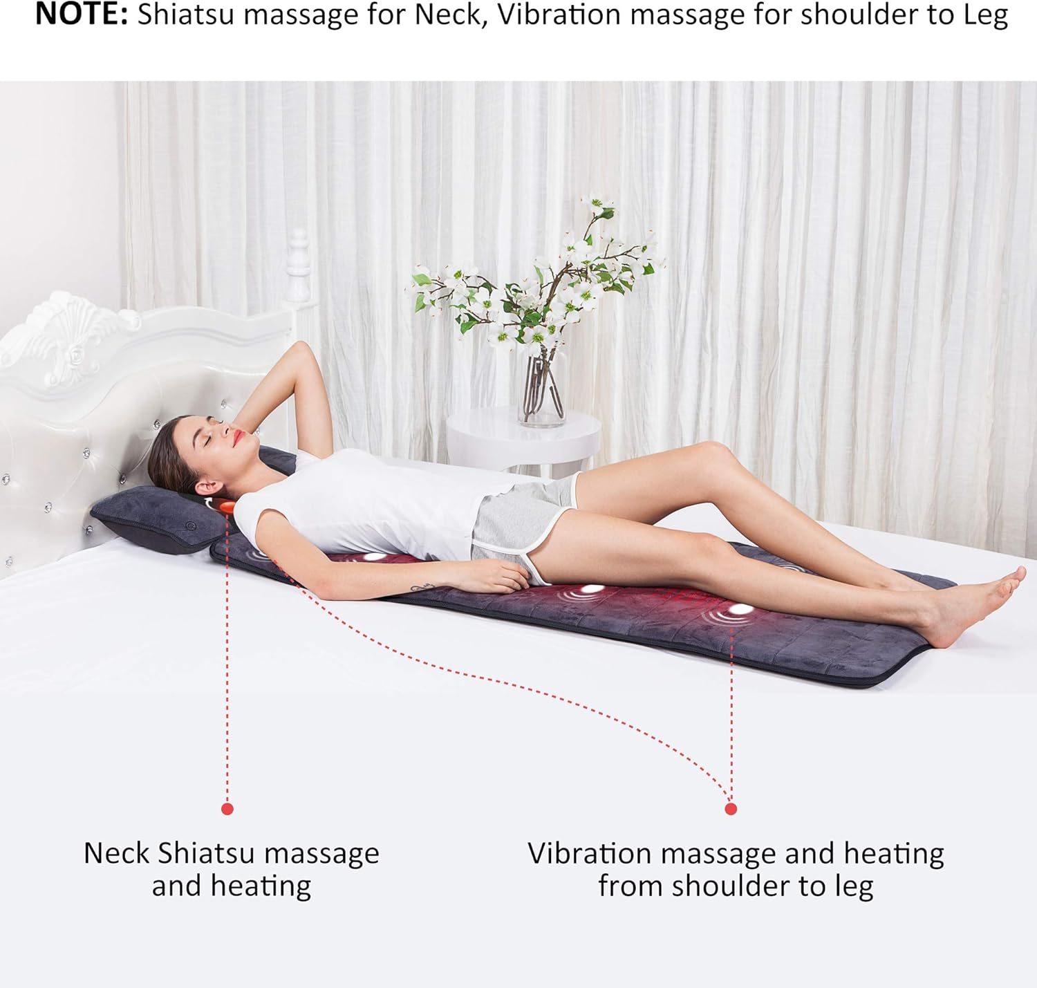 Massage mattress folded on bed ready for use in NZ living room